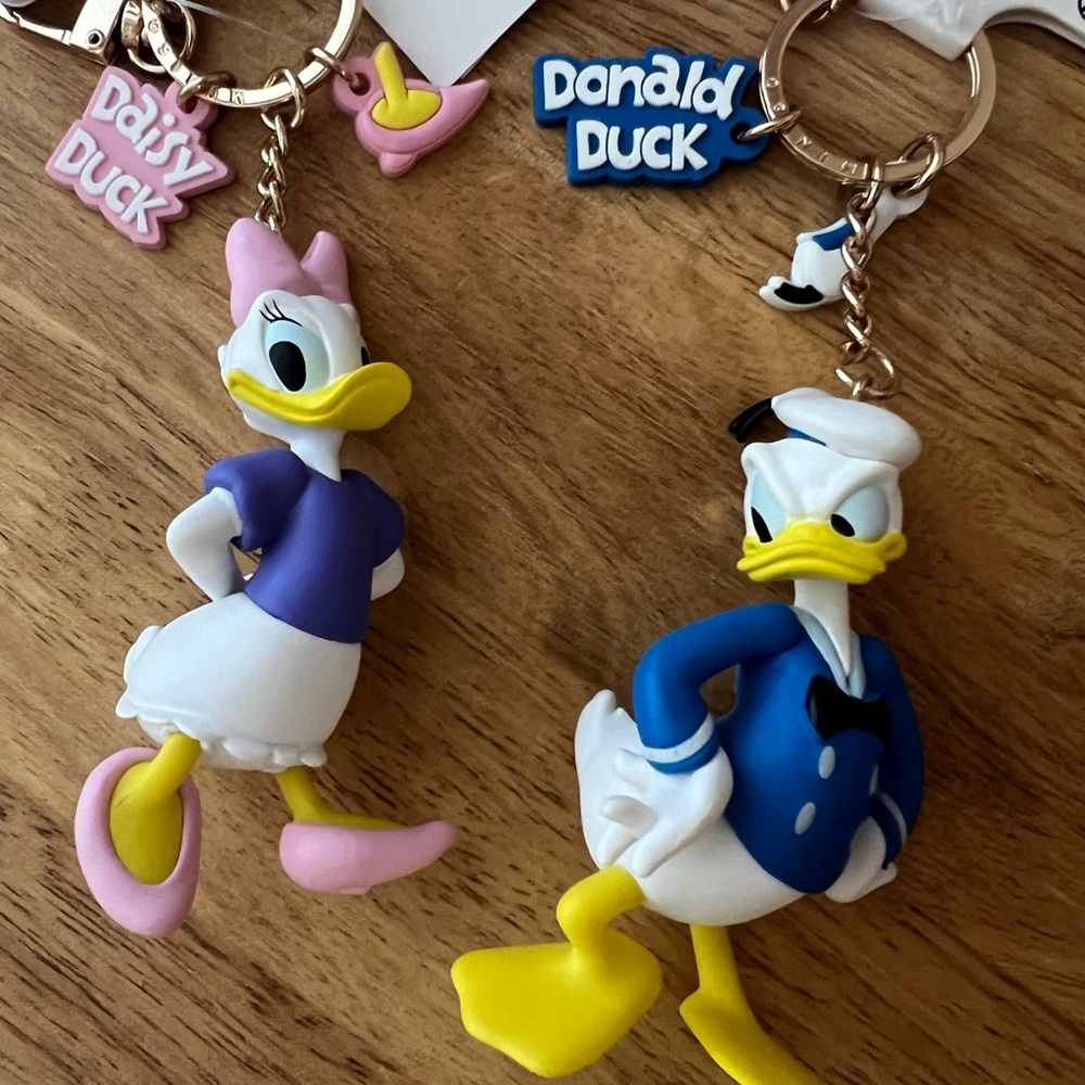 Disney Daisy and Donald Duck Keychains - Pink, Blue, Yellow